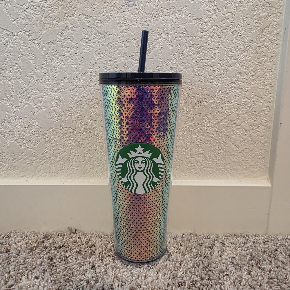 Starbucks Multicolor Sequin Tumbler with Black Straw